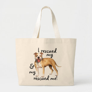 Grand Tote Bag Secourir Pit Bull Terrier