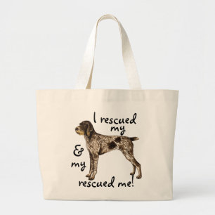 Grand Tote Bag Secourir un pointeur À poils durs allemand