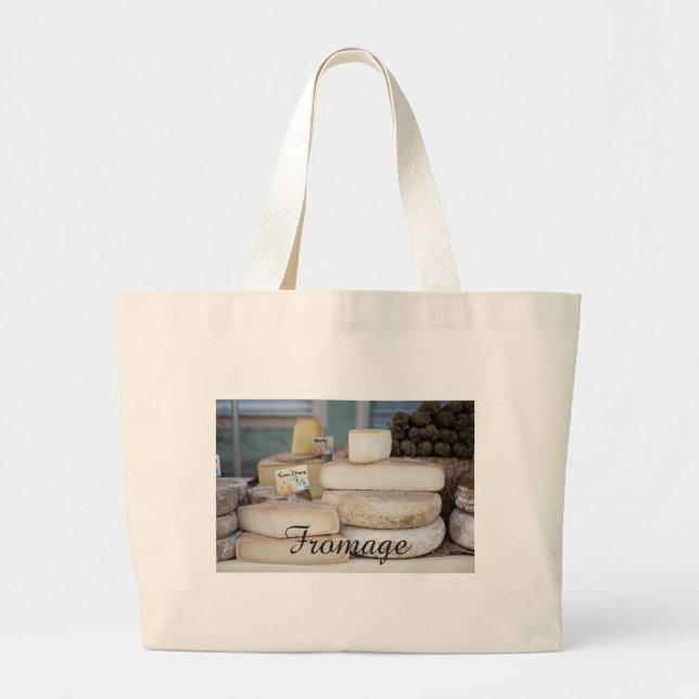 Grand Tote Bag Sélection de Fromage Rustique Français (Devant)