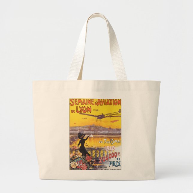 Grand Tote Bag Semaine d'aviation de Lyon (Devant)