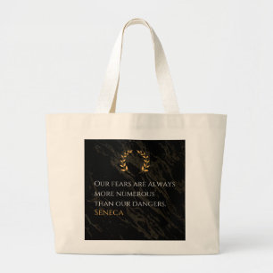 Grand Tote Bag Seneca's Insight : Les peurs comparées aux dangers