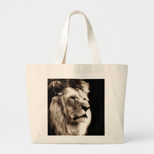 Grand Tote Bag Sepia Lion (Devant)
