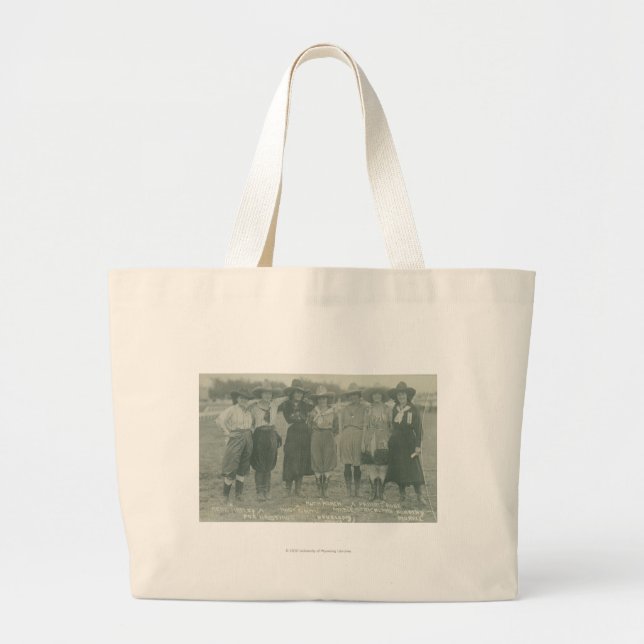 Grand Tote Bag Sept cow-girls de rodéo posant pour une (Devant)