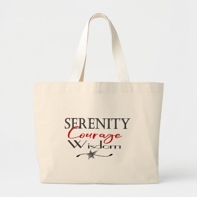 Grand Tote Bag Sérénité Courage sagesse (Devant)
