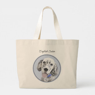 Grand Tote Bag Setter Anglais Blue Belton Peinture Chien de Compa