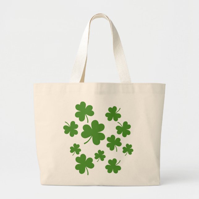 Grand Tote Bag Shamrock de la Saint Patrick Motif Clover (Devant)