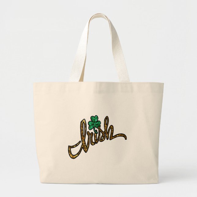 Grand Tote Bag shamrock irlandais (Devant)