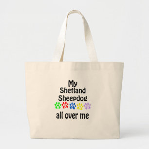 Grand Tote Bag Shetland Sheepdog Walks Design