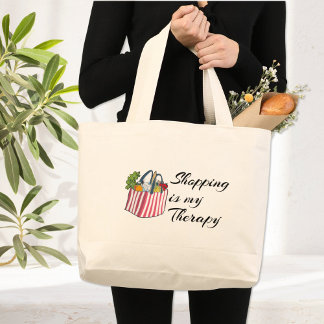 Grand Tote Bag Shopping is my Therapy - Shopping Tote
