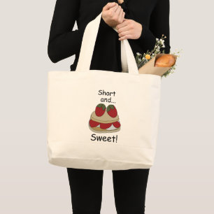 Grand Tote Bag Shortcake aux fraises Citation drôle courte et dou