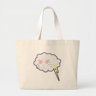Grand Tote Bag Si drôle Emo Kawaii Cloud Lightning