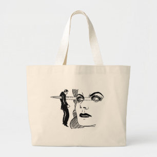 Grand Tote Bag Si les regards peuvent tuer (yeux plus grands)