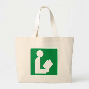 Grand Tote Bag Signe de route de bibliothèque