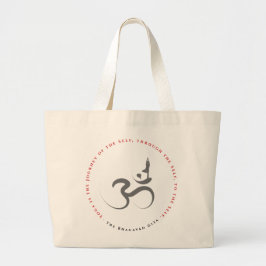 Grand Tote Bag Simple Zen Yoga Om Calligraphie Silhouette Logo Sa