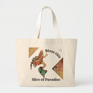 Grand Tote Bag Sirène mystique d'étoiles toscanes de pastels