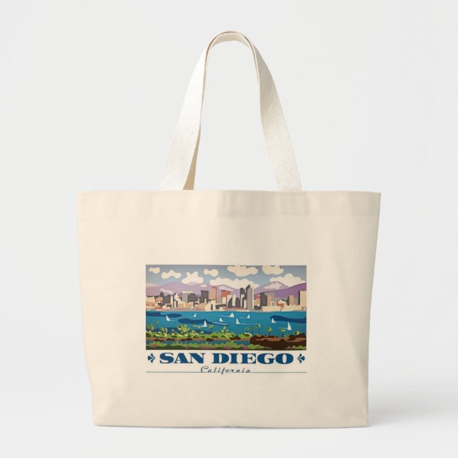 Grand Tote Bag Skyline San Diego (Devant)