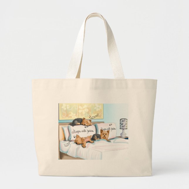 Grand Tote Bag Sleeps with Yorkies (Devant)