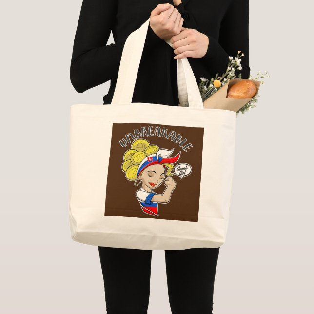 Grand Tote Bag Slovaque Fille Inbrisable I Patrimoine Slovaque I (Devant (produit))