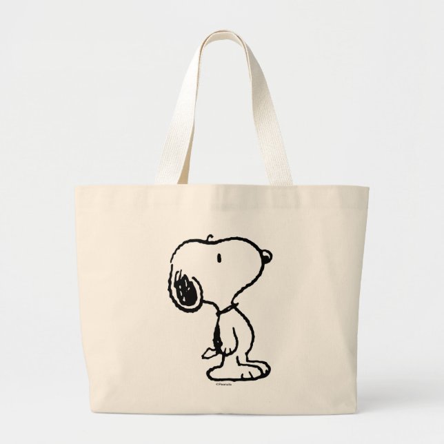Grand Tote Bag Snoopy Black & Magenta Motif (Devant)