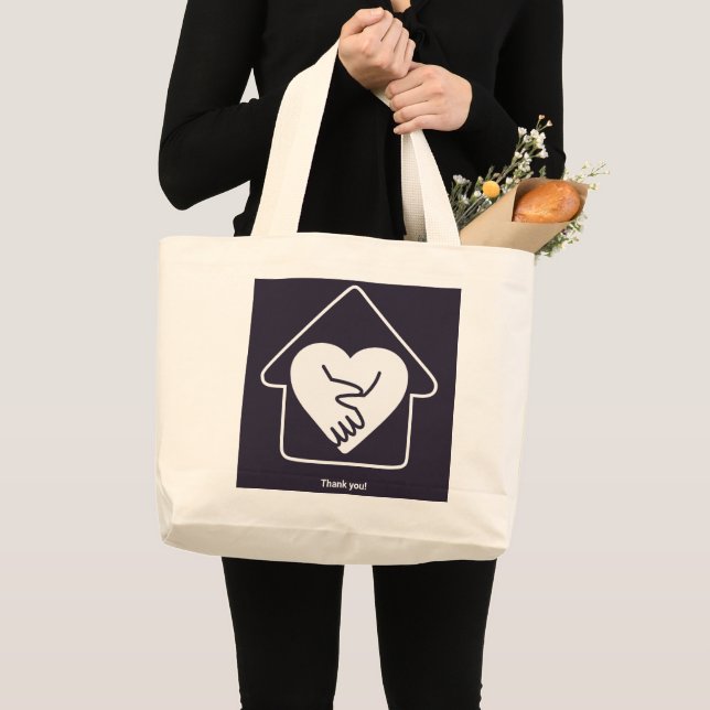 Grand Tote Bag Soins à domicile aux personnes âgées Merci promoti (Devant (produit))