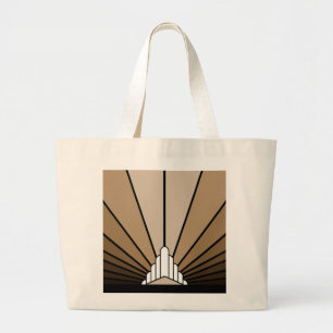 Grand Tote Bag Soleil Art déco bronzé