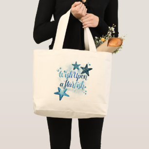 Grand Tote Bag Souhait sur une étoile de mer