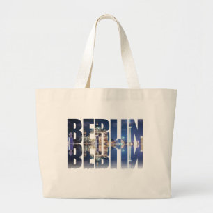 Grand Tote Bag souvenir texte de Berlin