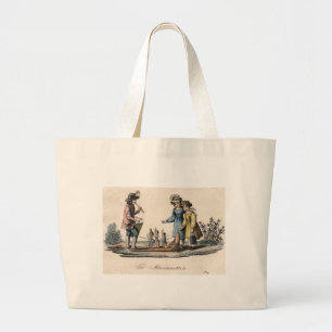 Grand Tote Bag Spectacle de danse des enfants marionnettes antiqu