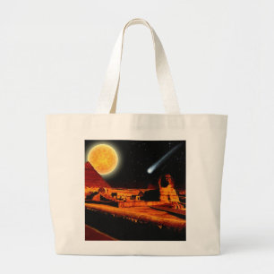 Grand Tote Bag Sphinx & Lune sur égyptienne Giza Pyramides Cadeau