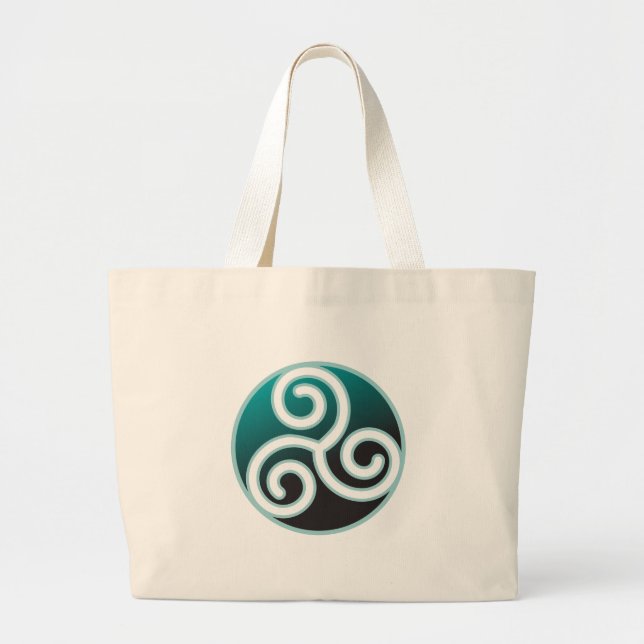 Grand Tote Bag Spirale de Celtic de Triskele (Devant)