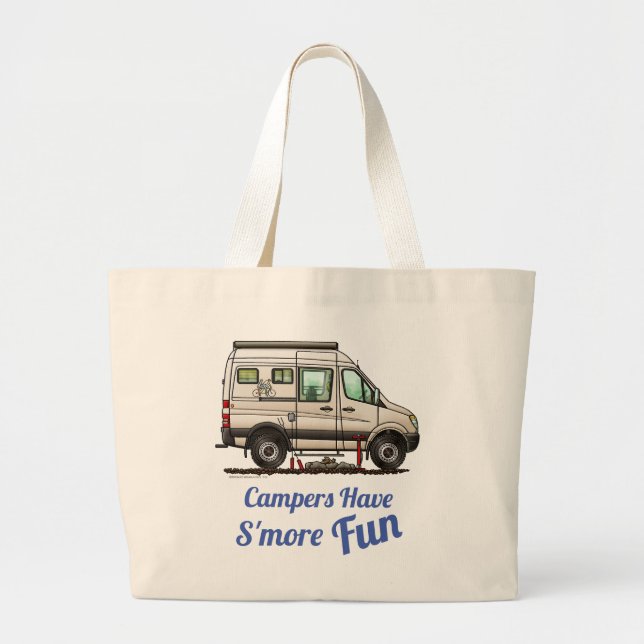 Grand Tote Bag Sprinter Camper Van RV heureux camper (Devant)
