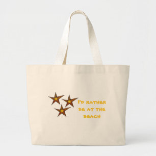 Grand Tote Bag Starfish sur la plage de sable Art d'été