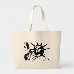 Grand Tote Bag Statue d'art de bruit de la liberté