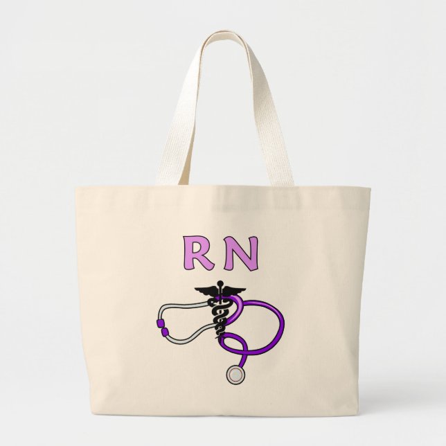 Grand Tote Bag Stéthoscope de RN d'infirmières (Devant)