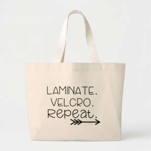 Grand Tote Bag Stratifié. Velcro. Répétition. Fourre-tout