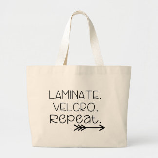 Grand Tote Bag Stratifié. Velcro. Répétition. Fourre-tout