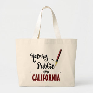 Grand Tote Bag Stylo d'encre de notaire de la Californie