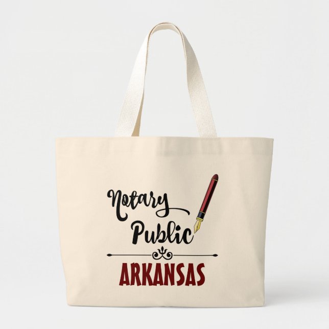 Grand Tote Bag Stylo Notaire Public Arkansas (Devant)