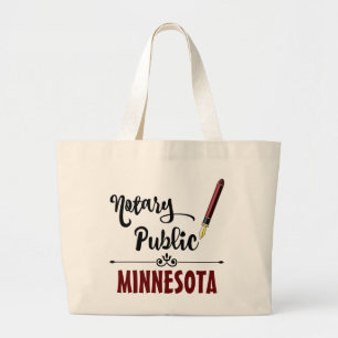 Grand Tote Bag Stylo Notaire Public D'Encre Du Minnesota