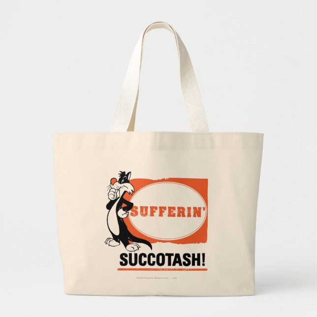Grand Tote Bag Succotash de SYLVESTER™ Sufferin'! (Devant)