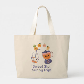Grand Tote Bag Sucette Sucrée, Voyage Ensoleillé – Smoothie Été K