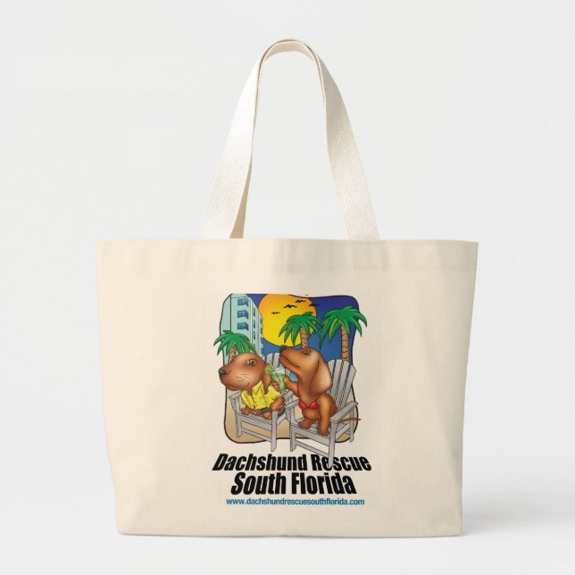 Grand Tote Bag Sud la Floride de délivrance de teckel (Devant)
