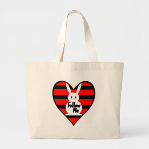 Grand Tote Bag Suivez-moi le lapin blanc