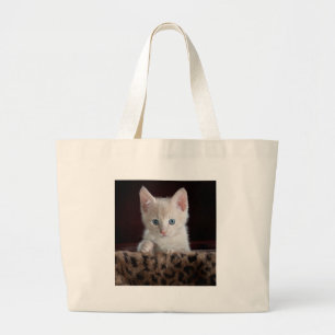 Grand Tote Bag Super Cute Kitten avec de beaux yeux