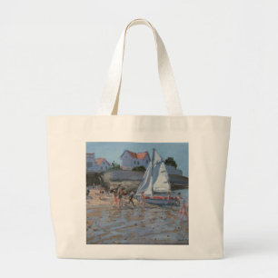 Grand Tote Bag Sur blanc Mer France de Palais de voilier