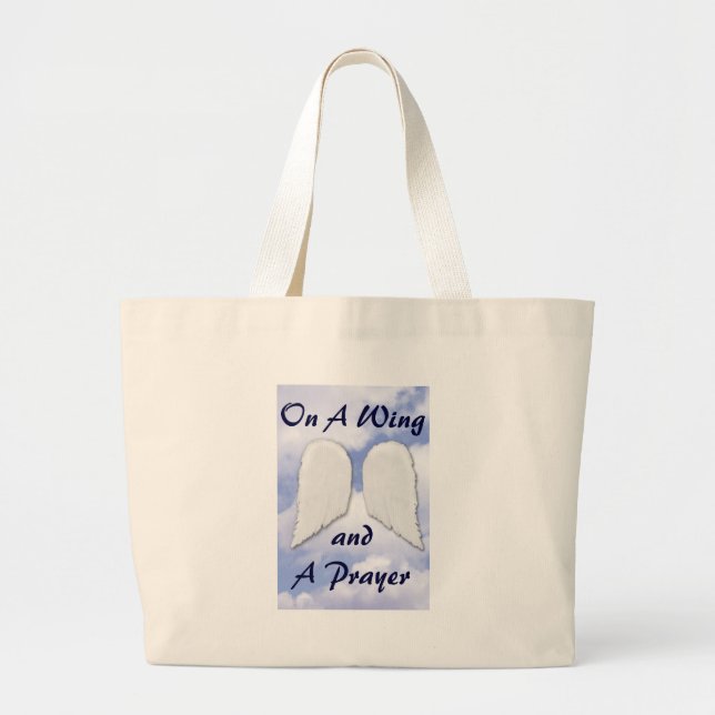 Grand Tote Bag Sur une aile et une prière (Devant)