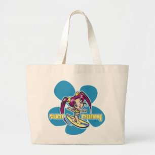 Grand Tote Bag Surf Bunny Surfer Girl Cartoon