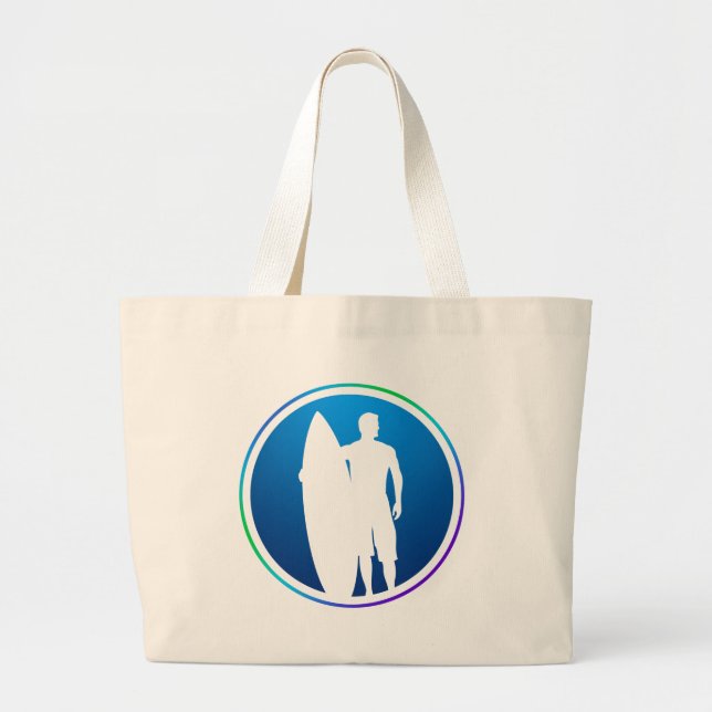 Grand Tote Bag Surfer Beach (Devant)