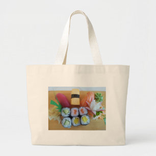 Grand Tote Bag Sushi Asie Poisson Riz Nourriture