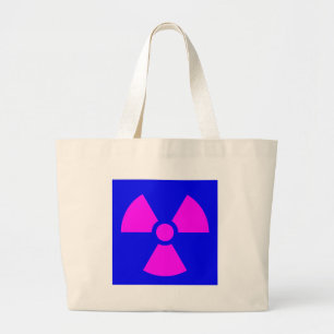Grand Tote Bag Symbole d'avertissement de rayonnement